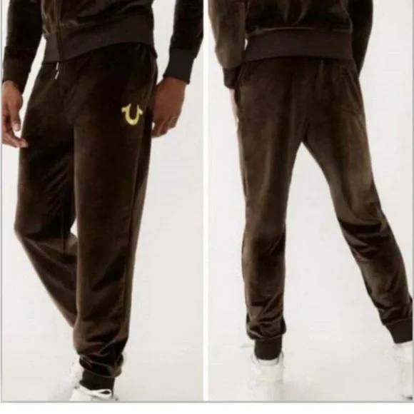 True religion Velour HS men’s jogger in mocha - Picture 2 of 3